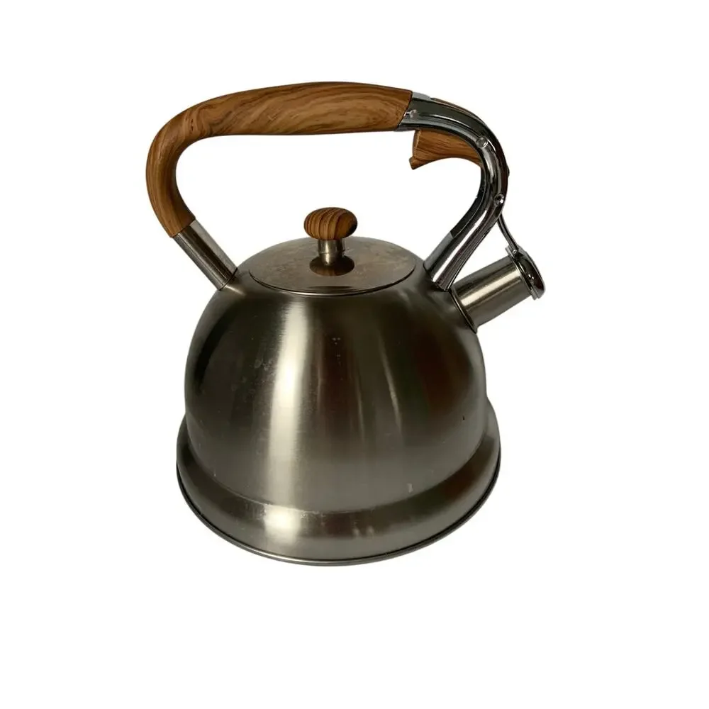 MasterClass Premium 2.6 QT Stainless Whistling Kettle w/ Wood Handle